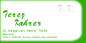 terez kahrer business card